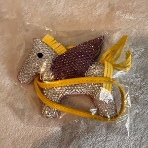 Sparkling Pegasus Keychain with Yellow Strap